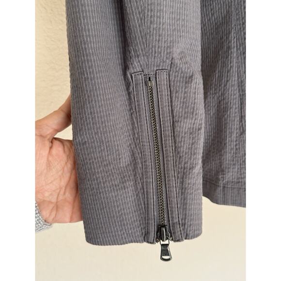 John Varvatos Seersucker Jacket Blazer 38 JVS1050B Cotton Zipper Pocket Office - Picture 6 of 16